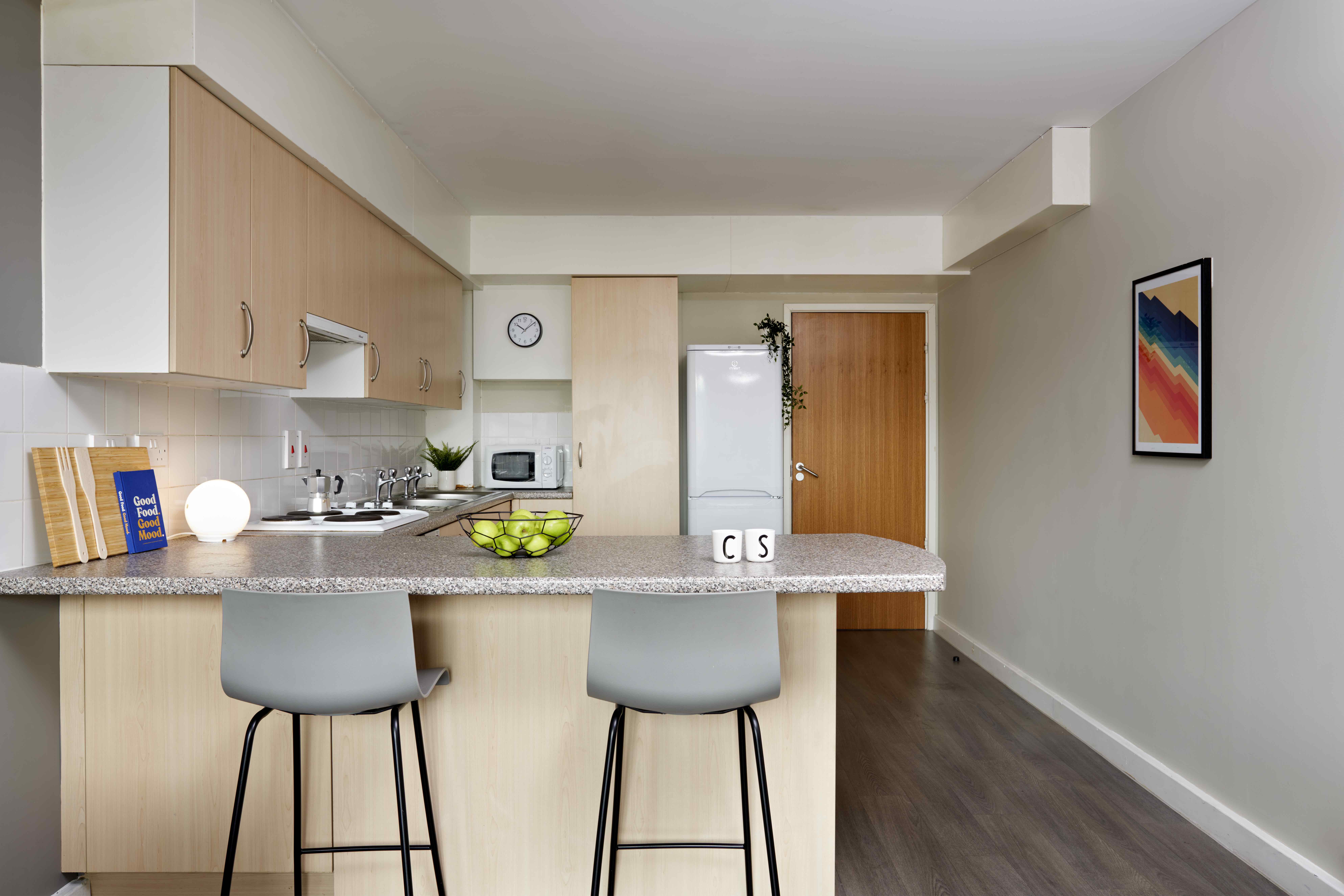 Sheffield student accommodation shared flat kitchen